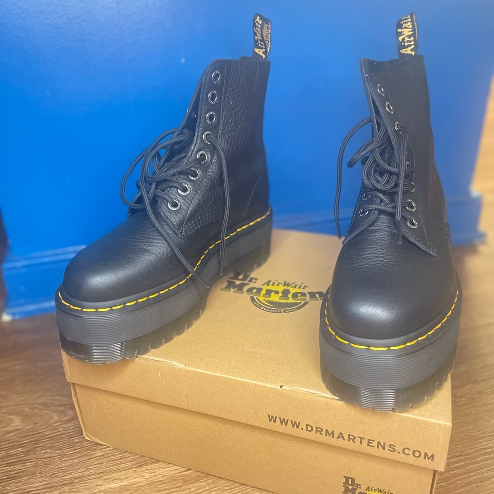 Dr. Martens Black Leather Combat Boots